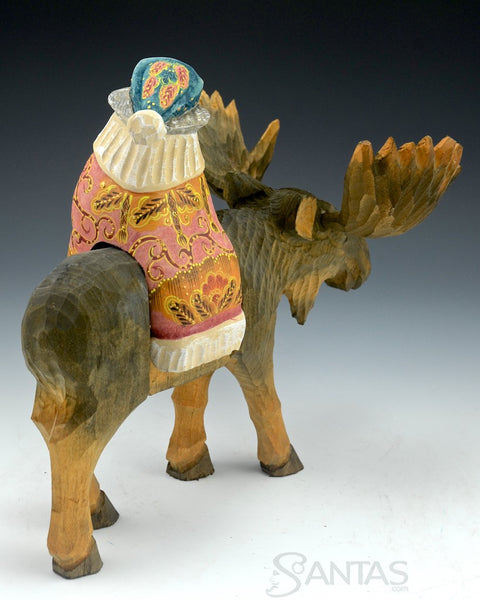 Moose Ride For Santa Claus and a Bird
