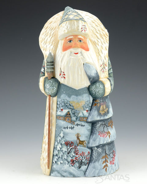 Santa with Tree and Village Landscapes 9.8"