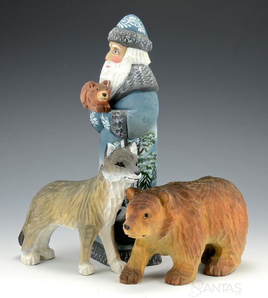 Alaska Santa with Wolf and Brown Bear