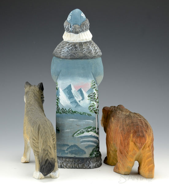 Alaska Santa with Wolf and Brown Bear