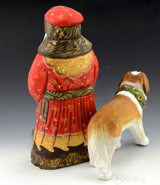 Santa and Dogs - Saint Bernard with Puppy