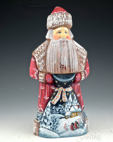Russian Santa with Beautiful Winter Scene Toybag
