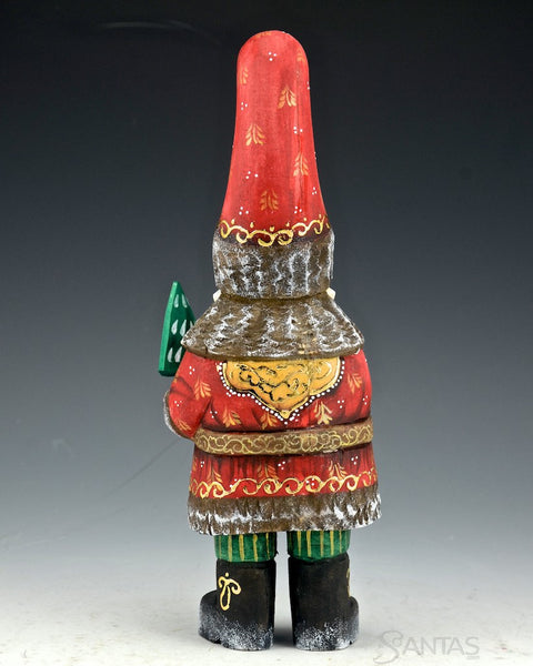 Tall Hat Russian Santa Claus with Tree