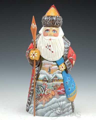 Red and Gold Sleighride Russian Santa