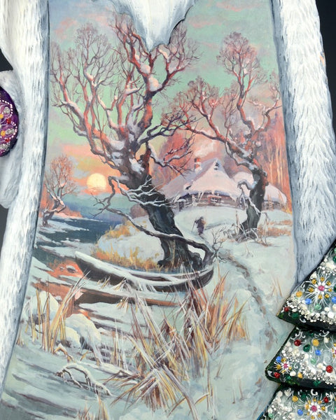 Sunrise on Christmas Day Scenic Santa Carving