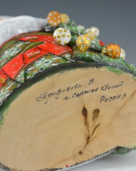 Red and Green Floral Santa and Christmas Tree