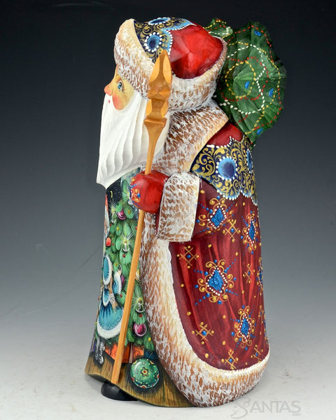 Trimming the Tree With Santa Scenic Russian Santa