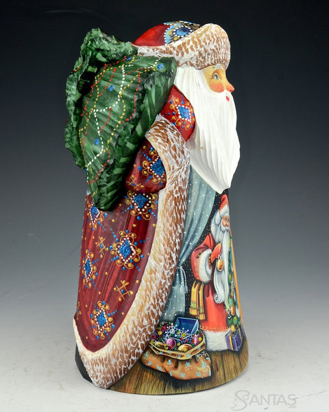 Trimming the Tree With Santa Scenic Russian Santa