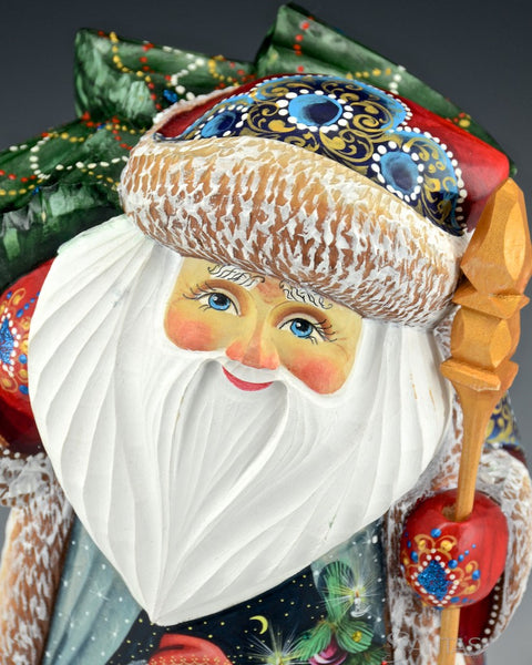 Trimming the Tree With Santa Scenic Russian Santa