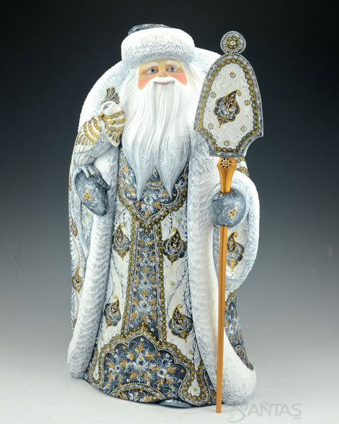 Elegant White Russian Santa Claus with Firebird