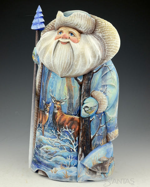 12 inch Russian Santa with Deer and Wildlife