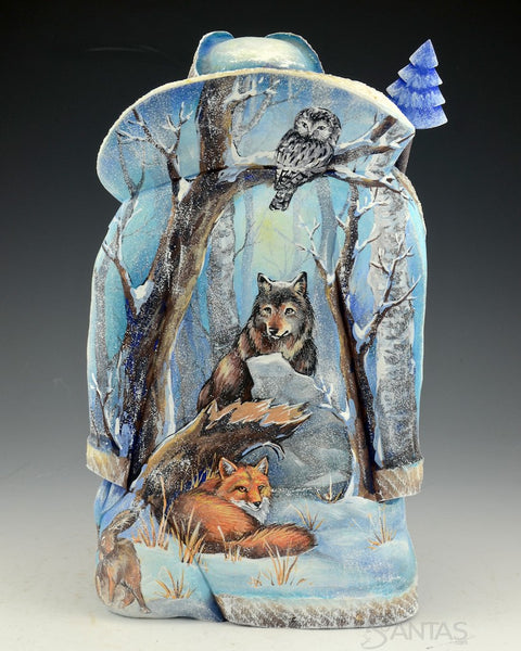12 inch Russian Santa with Deer and Wildlife