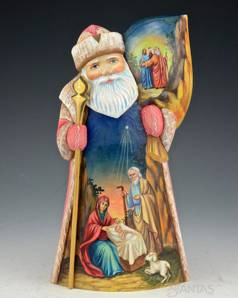 Russian Santa with Nativity and Biblical Scenes