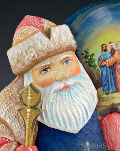 Russian Santa with Nativity and Biblical Scenes