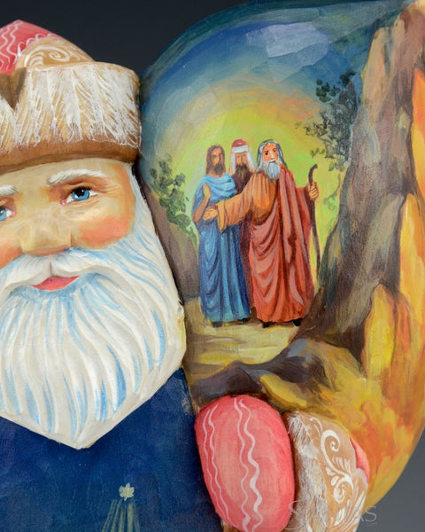Russian Santa with Nativity and Biblical Scenes