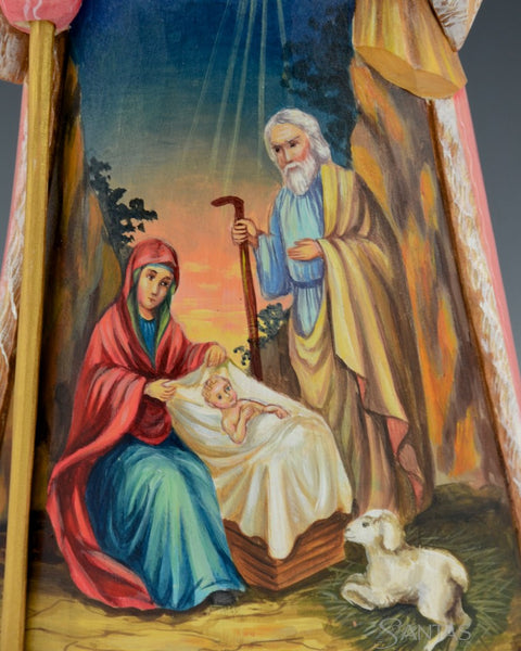 Russian Santa with Nativity and Biblical Scenes