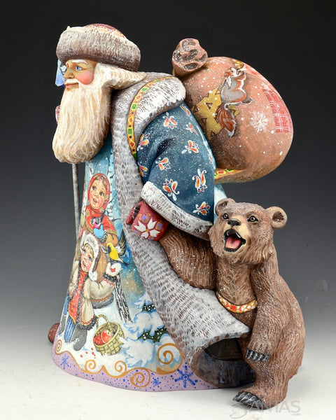 Christmas Joy and a Happy Bear Russian Santa