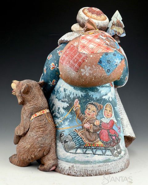 Christmas Joy and a Happy Bear Russian Santa