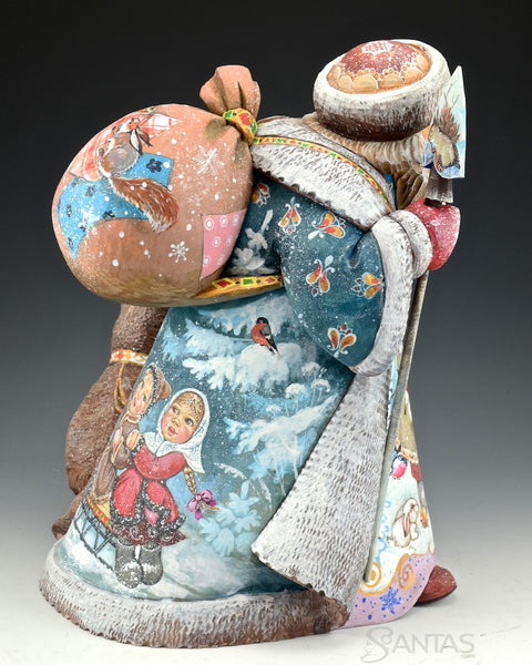 Christmas Joy and a Happy Bear Russian Santa