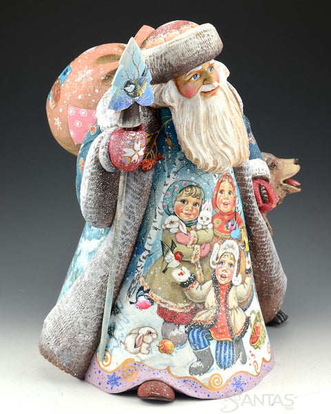 Christmas Joy and a Happy Bear Russian Santa