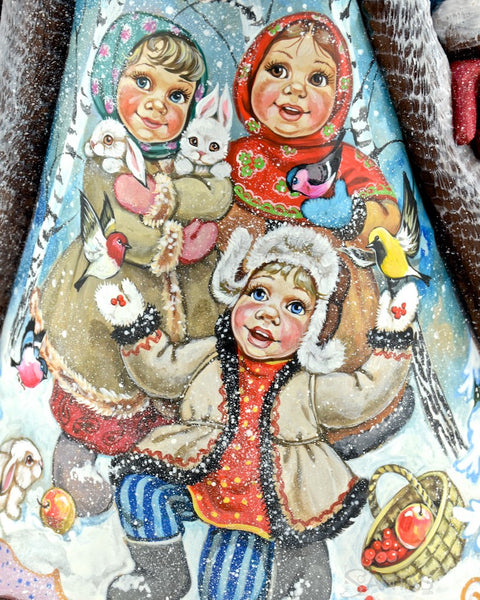 Christmas Joy and a Happy Bear Russian Santa