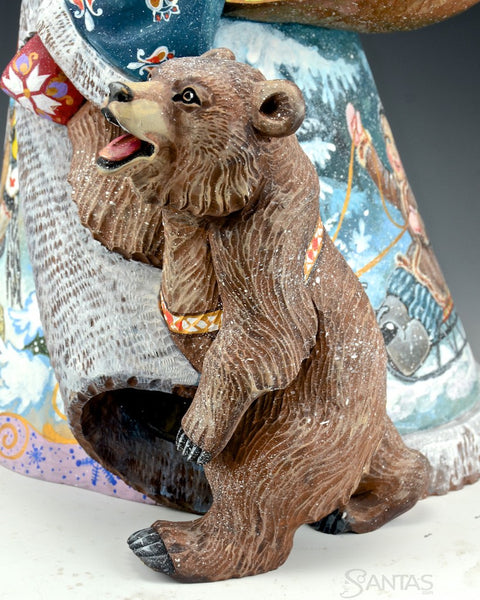 Christmas Joy and a Happy Bear Russian Santa