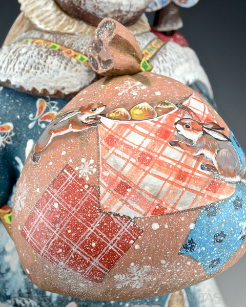 Christmas Joy and a Happy Bear Russian Santa