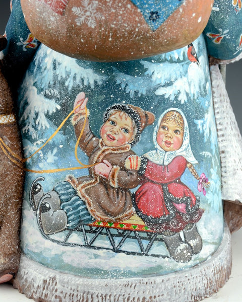 Christmas Joy and a Happy Bear Russian Santa