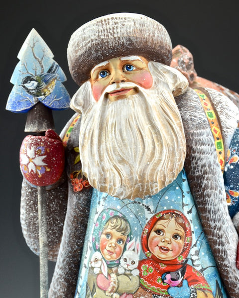 Christmas Joy and a Happy Bear Russian Santa