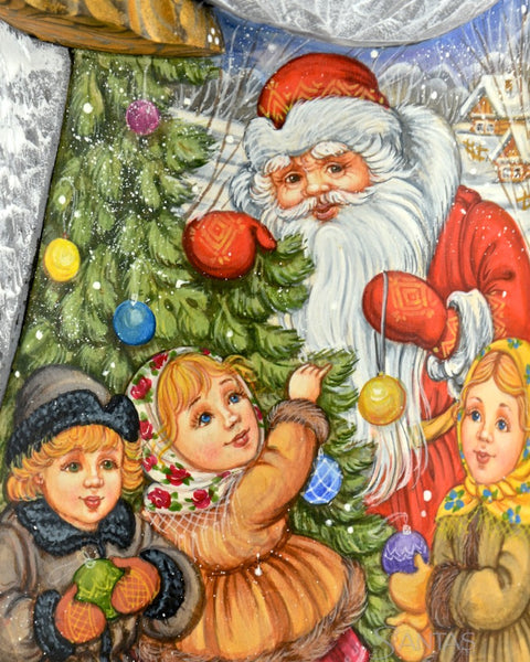 Christmas Traditions Scenic Russian Santa with Children