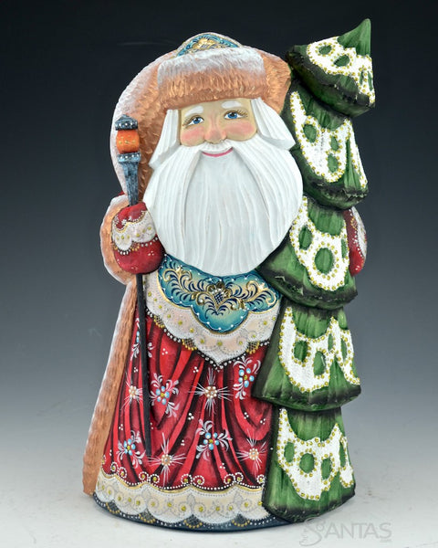 12 inch Decorative Russian Santa with Large Tree