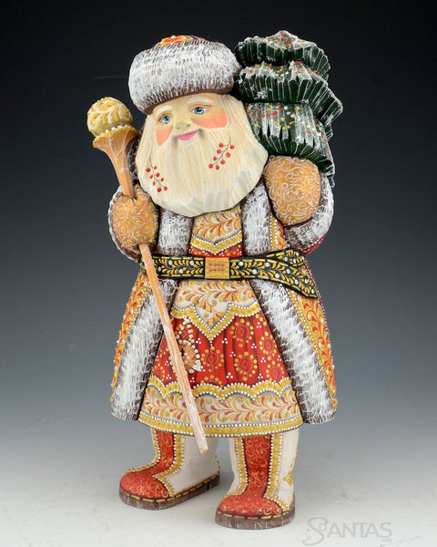 Ornate Russian Santa with Tree and Staff