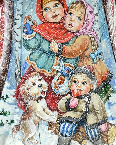 Large Scenic Santa with Children and Animals