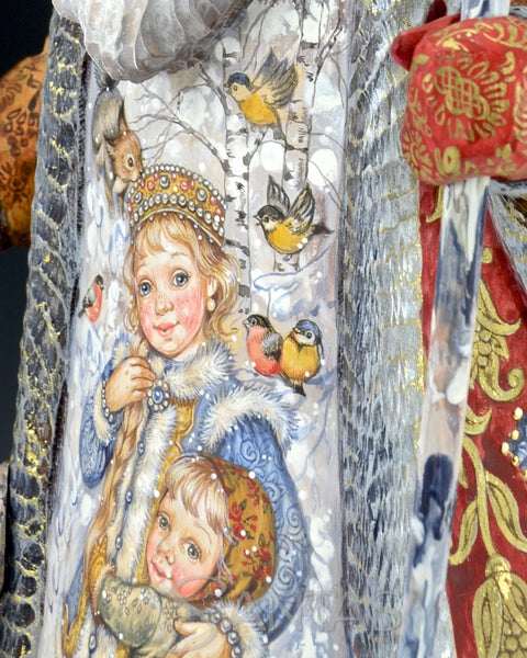 Christmas Bells Scenic Russian Santa with Bear