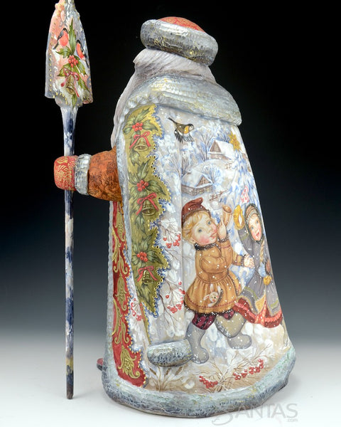 Christmas Bells Scenic Russian Santa with Bear