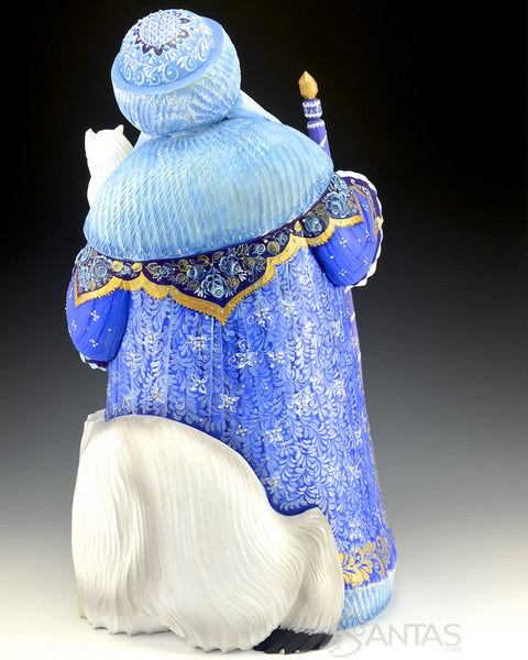 Winter Blue Arctic Santa with Polar Bear and Snow Owl