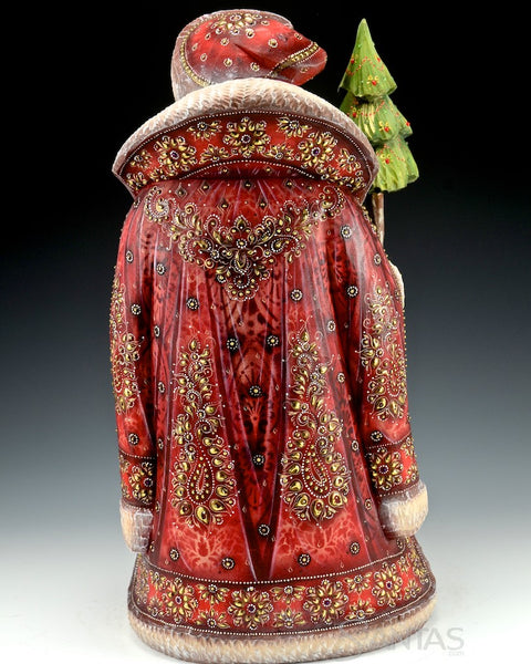 Jeweled Russian Santa with Tree and Lantern
