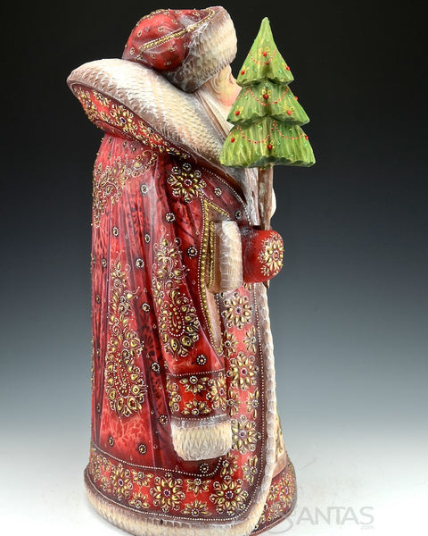 Jeweled Russian Santa with Tree and Lantern