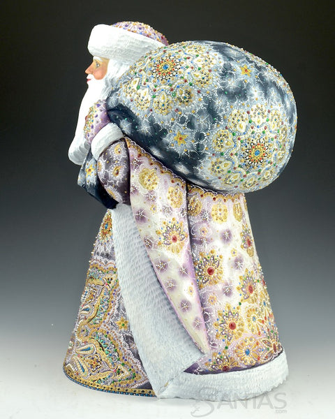 Plum Robed Ornately Detailed Russian Santa