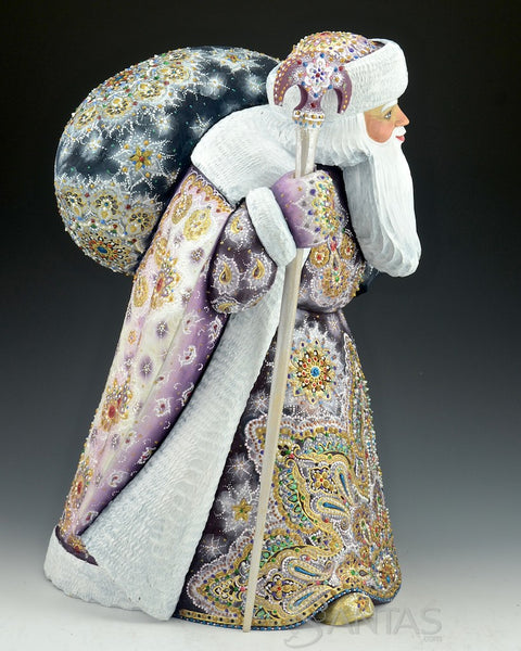 Plum Robed Ornately Detailed Russian Santa