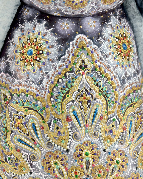 Plum Robed Ornately Detailed Russian Santa