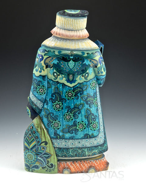 Russian Santa with Vibrant Christmas Scene