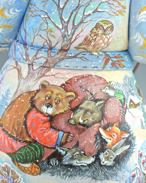 Scenic Russian Santa on Sled with Bear