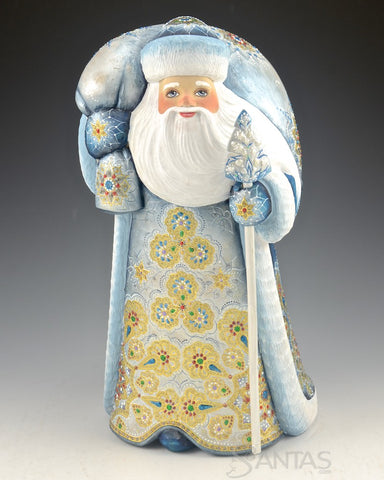 Gorgeous 11 inch Silver and Blue Elegant Russian Santa