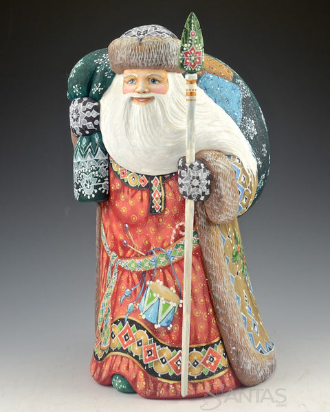 Beautiful Russian Santa with Large Toybag and Gifts