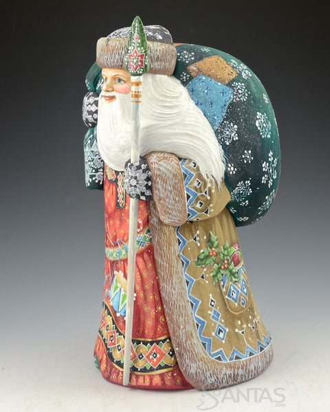 Beautiful Russian Santa with Large Toybag and Gifts