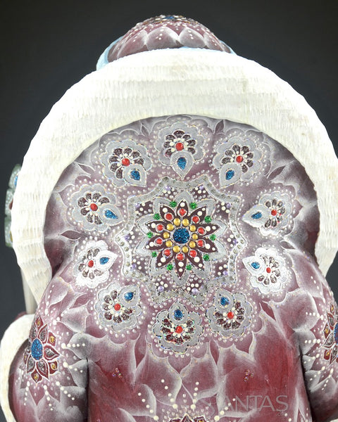 Burgundy and Gold Decorative Russian Santa 12.5 inches