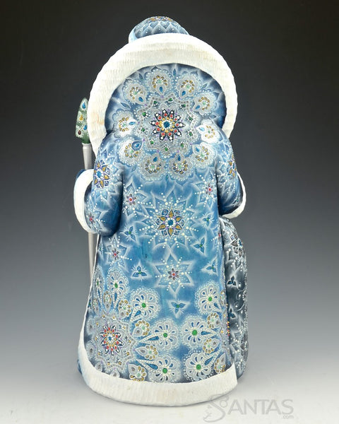 Polar Blue Frosted Decorative Russian Santa 12.5 inches