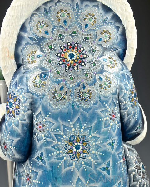 Polar Blue Frosted Decorative Russian Santa 12.5 inches