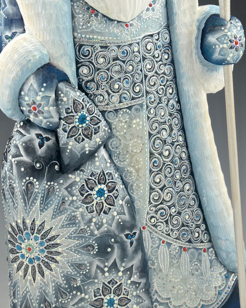 Polar Blue Frosted Decorative Russian Santa 12.5 inches